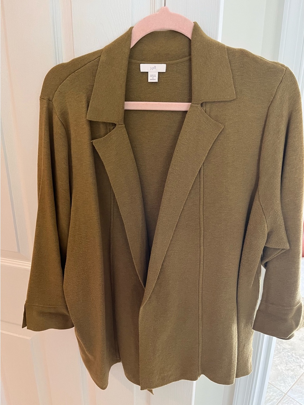 J Jill Lightweight Olive Open-Front Women's Jacket